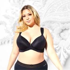 Ashley Stewart butterfly bra! black smooth bra with double back straps!